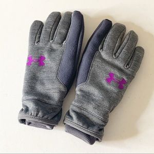 Under Armour Cold Gear Grey Fleece Lined Gloves S